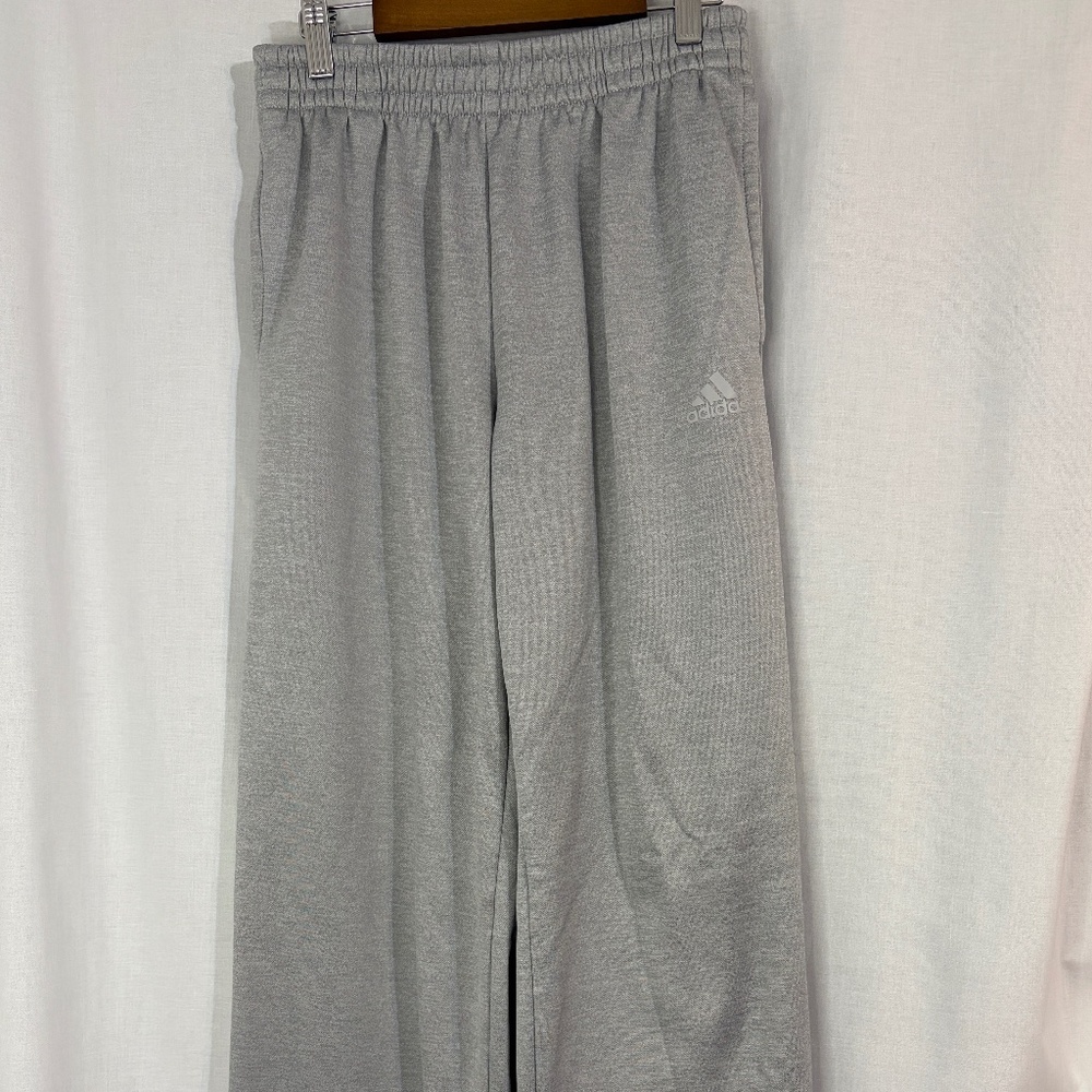 Adidas Gray Fleece Lined Athletic Sweatpants Mens Small Pockets ClimaWarm